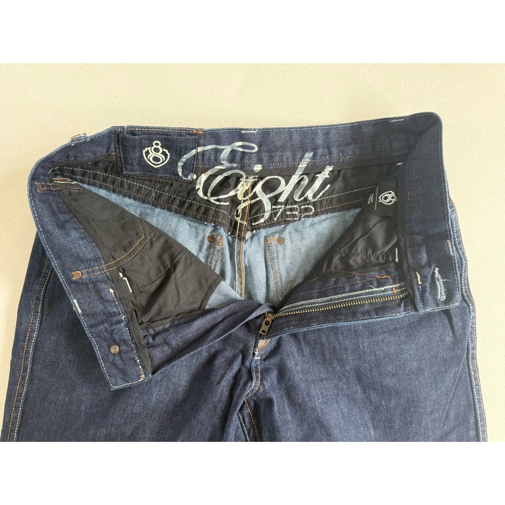 Eight 732 Baggy Jeans Men 36x34 Medium Wash Denim Relaxed Whisker Fade Sk8r VTG - Picture 5 of 10